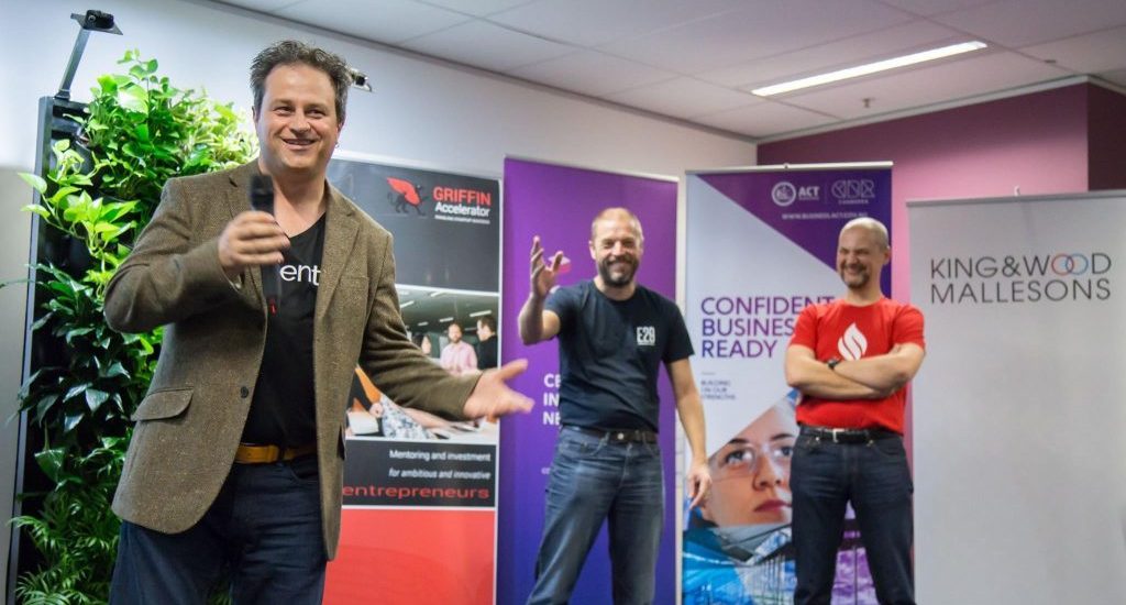 Matt Bullock speaking at a Canberra Innovation Network event