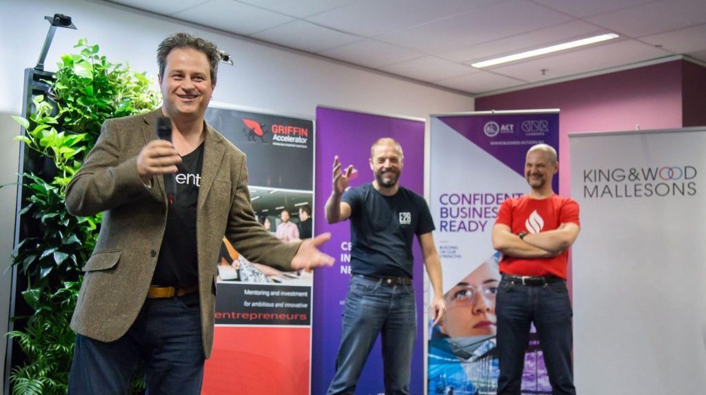 Matt Bullock speaking at a Canberra Innovation Network event