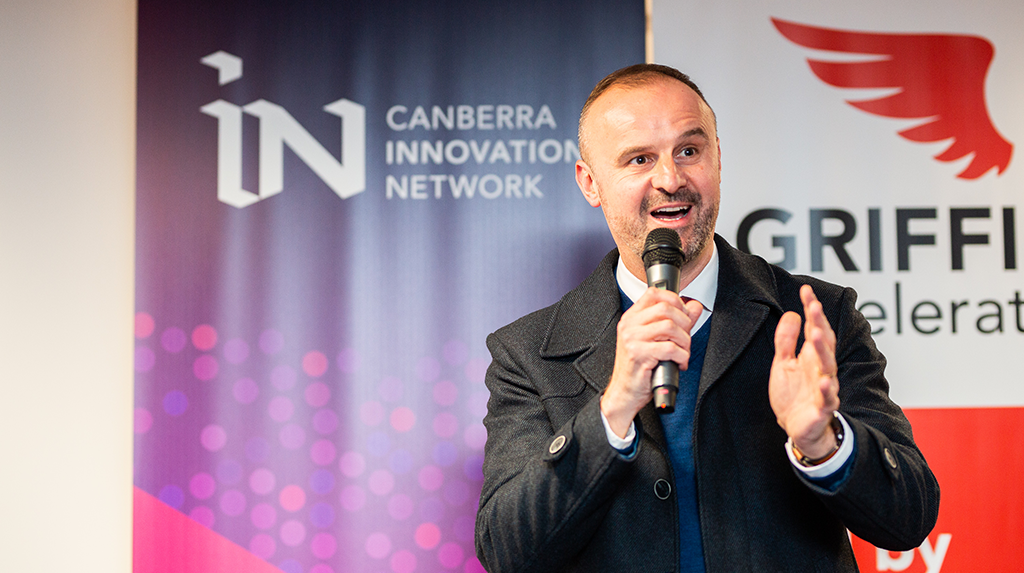 Chief Minister Andrew Barr speaking at the Canberra Innovation Network