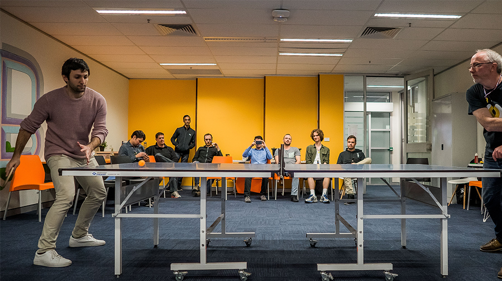 Residents of Level 5 playing ping pong