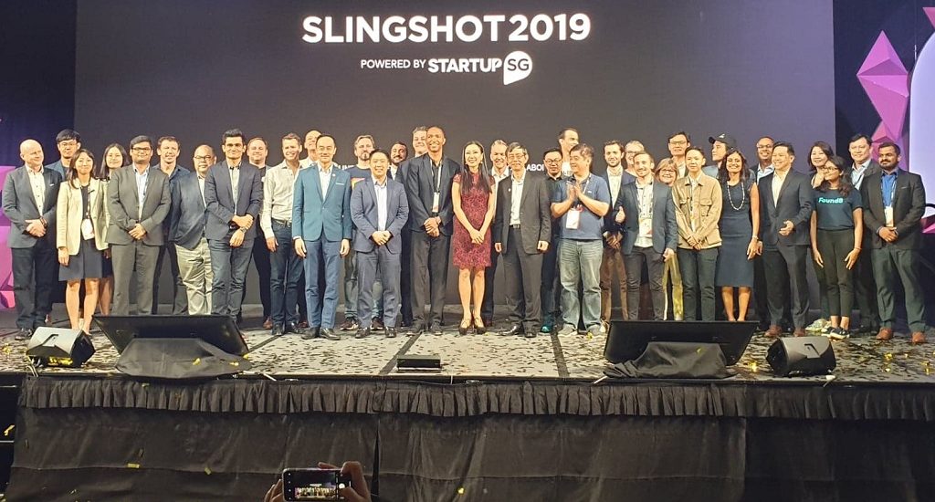 The winners of Slingshot 2019 on stage