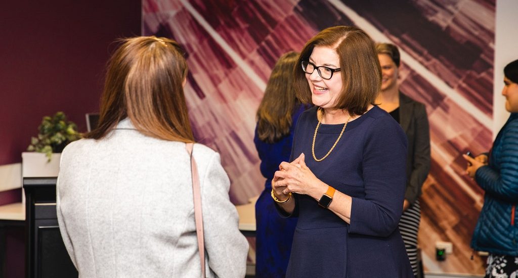 Anne-Marie talking to Entreprenrus at Canberra Innovation Network Event