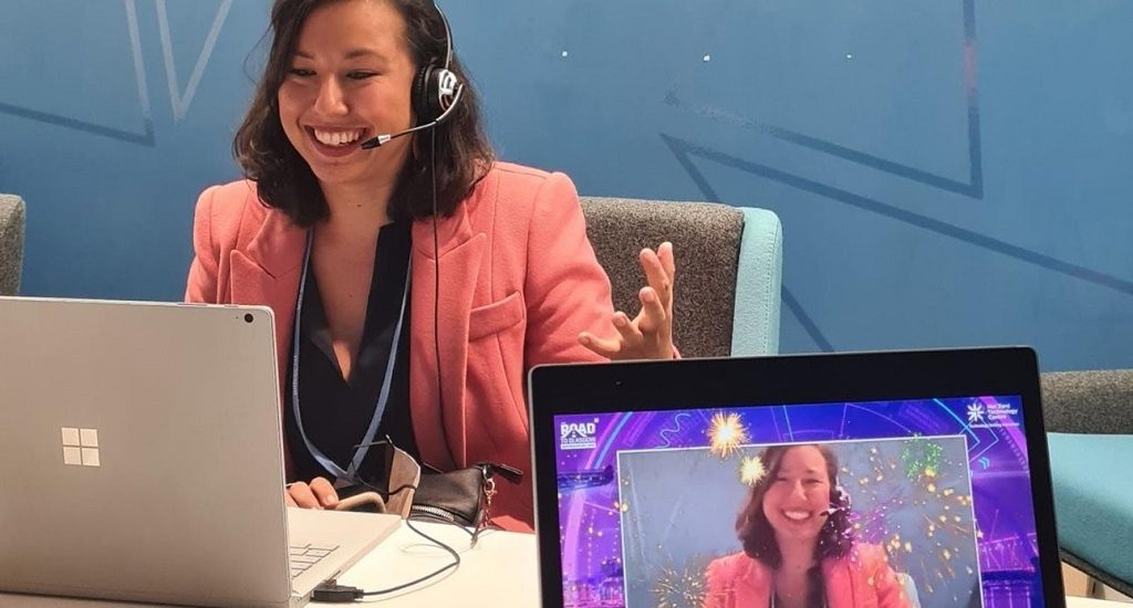 Sophia Hamblin Wang pitching at COP26