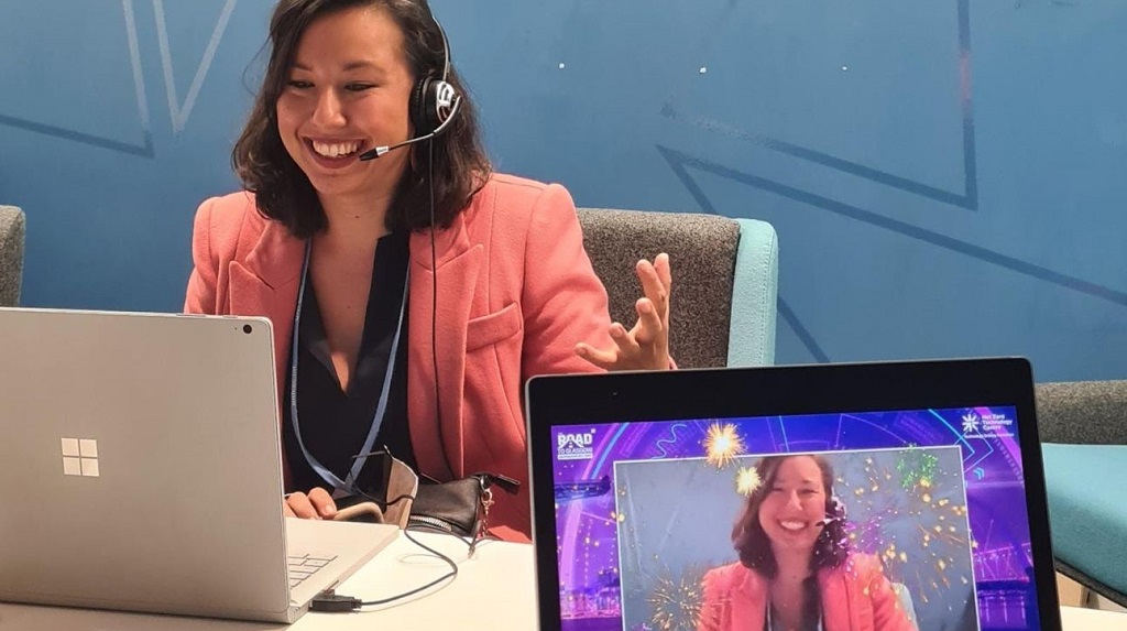 Sophia Hamblin Wang pitching at COP26