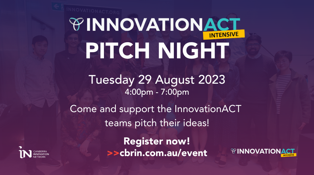 InnovationACT Pitch Night tile. Includes event details.
